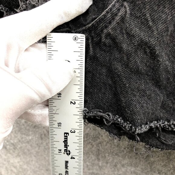 Levi's 501 High Rise Cutoff Denim Shorts Womens 30 Black Button Fly Frayed - Picture 5 of 7